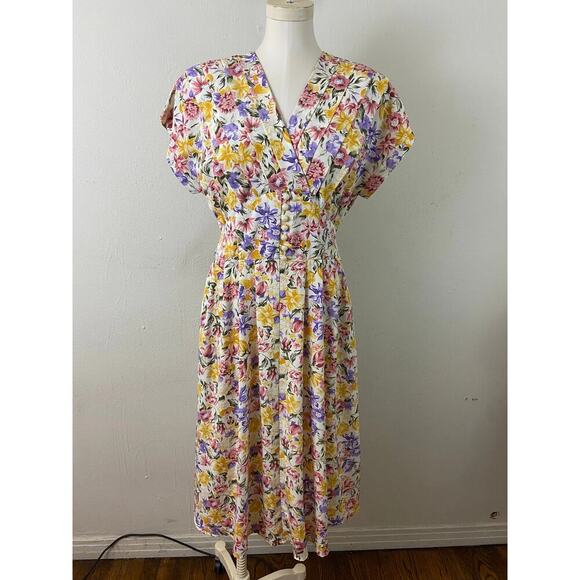 VINTAGE Sunshine Starshine floral dress women’s sz 8 - Picture 2 of 5
